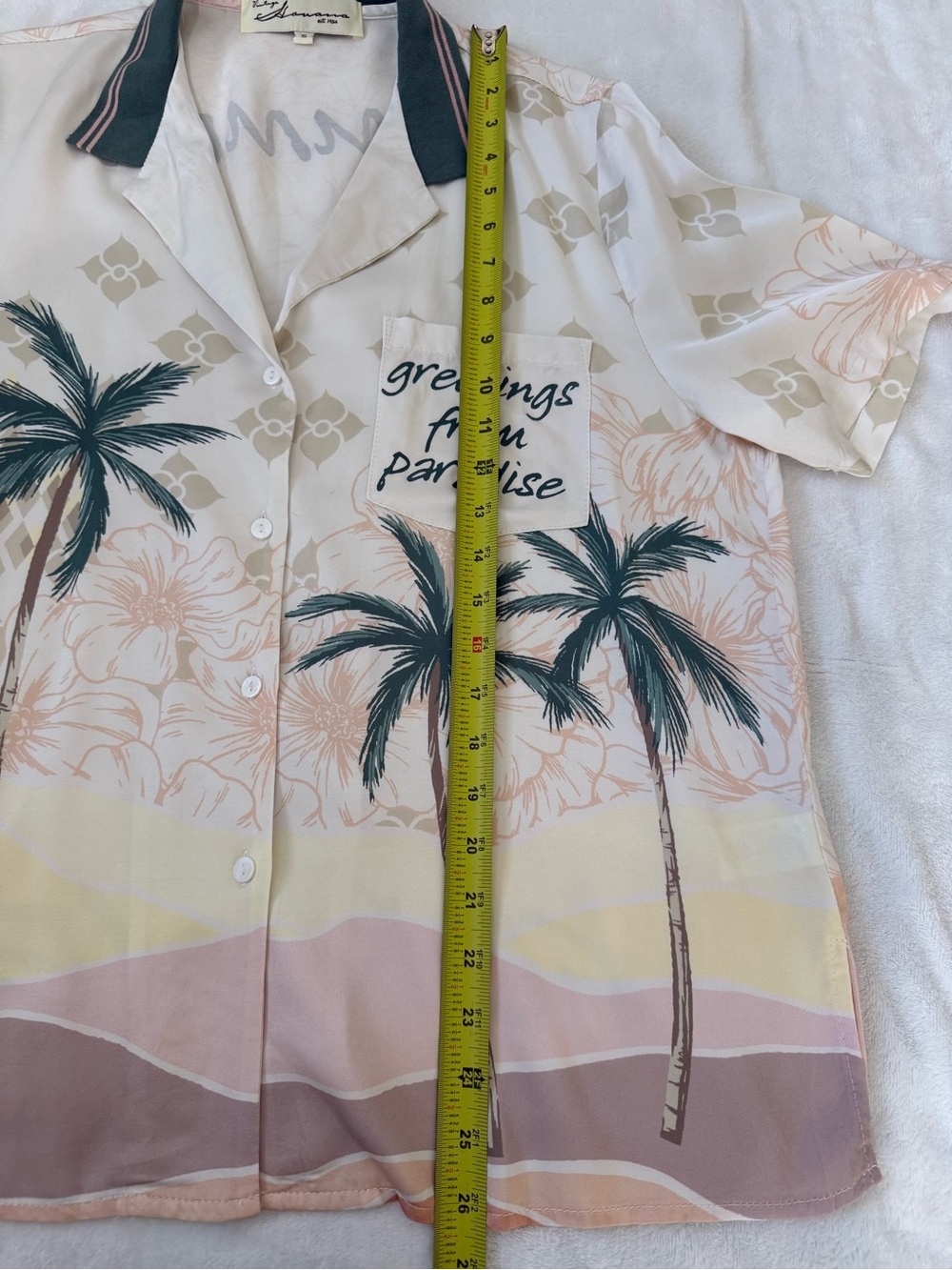 Vintage Havana Paradise Print 2 Piece Set Tropical Lounge Pajama Set S - Picture 12 of 13